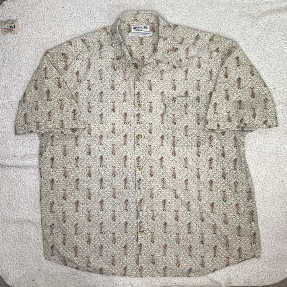 Vintage Columbia Bonefish AOP Shirt Sleeve Button Down: Size XXL